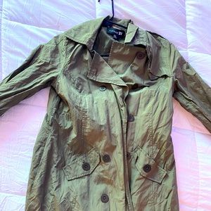Womens Army Green Peacoat